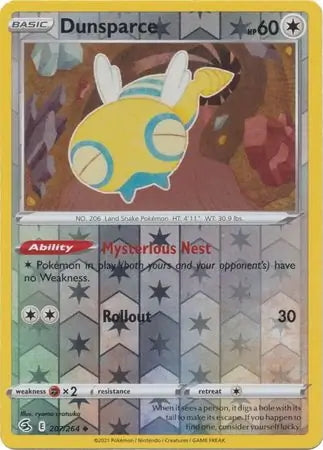 Fusion Strike Dunsparce #207/264 reverse holo